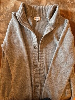 Goodfellow & Co Gray Ribbed Shawl Collar Cardigan
